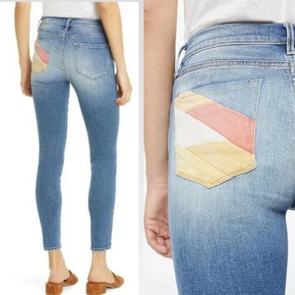 Frame Le Skinny De Jeanne Willow Spring Colorful Pocket Jeans Size 26 - Picture 2 of 13